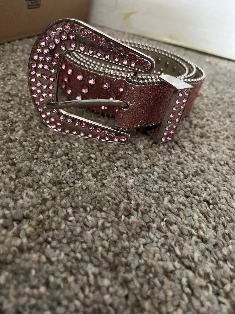 Pink Crystal Western Buckle Belt